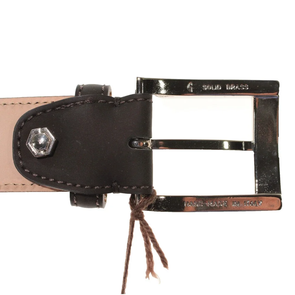 Di Bianco NWT Cut to Size Dress Belt In Solid Brown Leather One Size